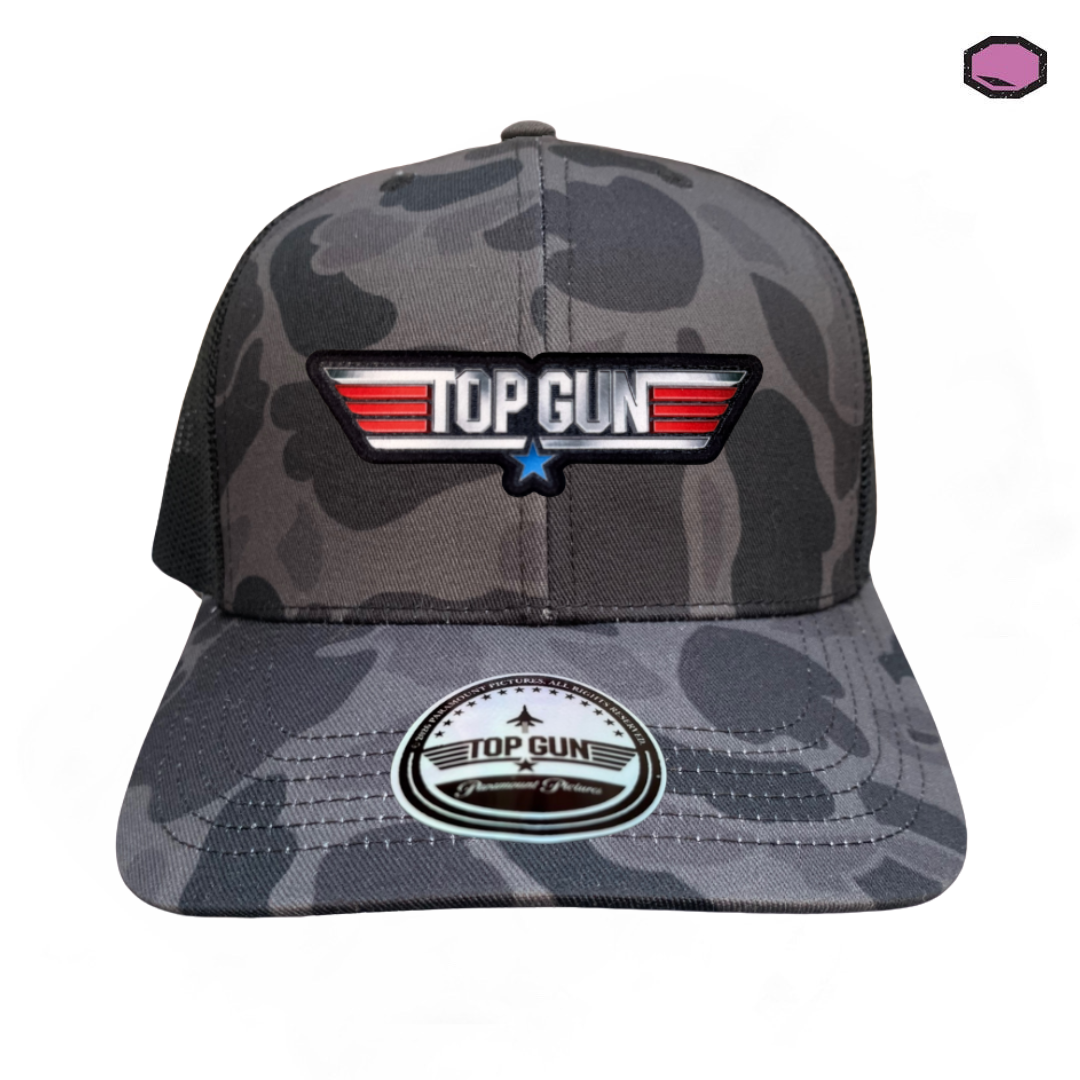 Gorra Top Gun Logo Clásico Camo Tipo Trucker Premium