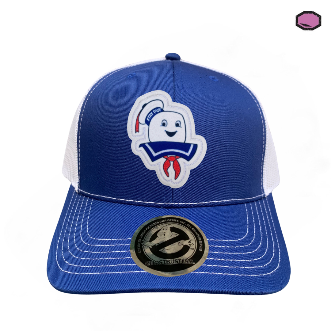 Gorra Los Cazafantasmas Mr. Stay Puft Azul/Blanca Tipo Trucker Premium