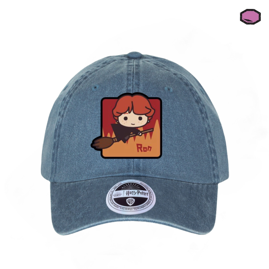 Gorra Harry Potter Chibi Ron Azul Tipo Deslavada