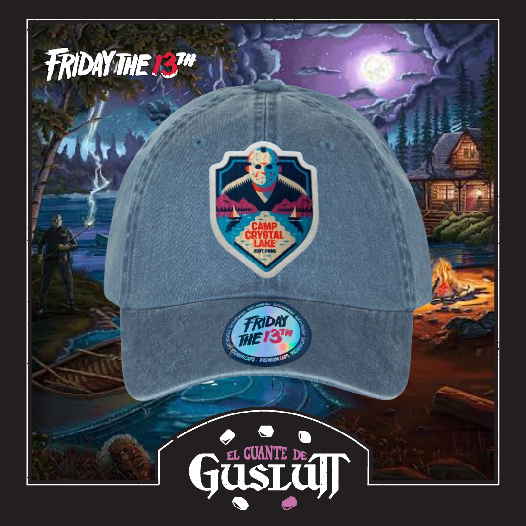 Gorra Friday the 13th Camp Crystal Lake Est. 1935 Azul Tipo Deslavada