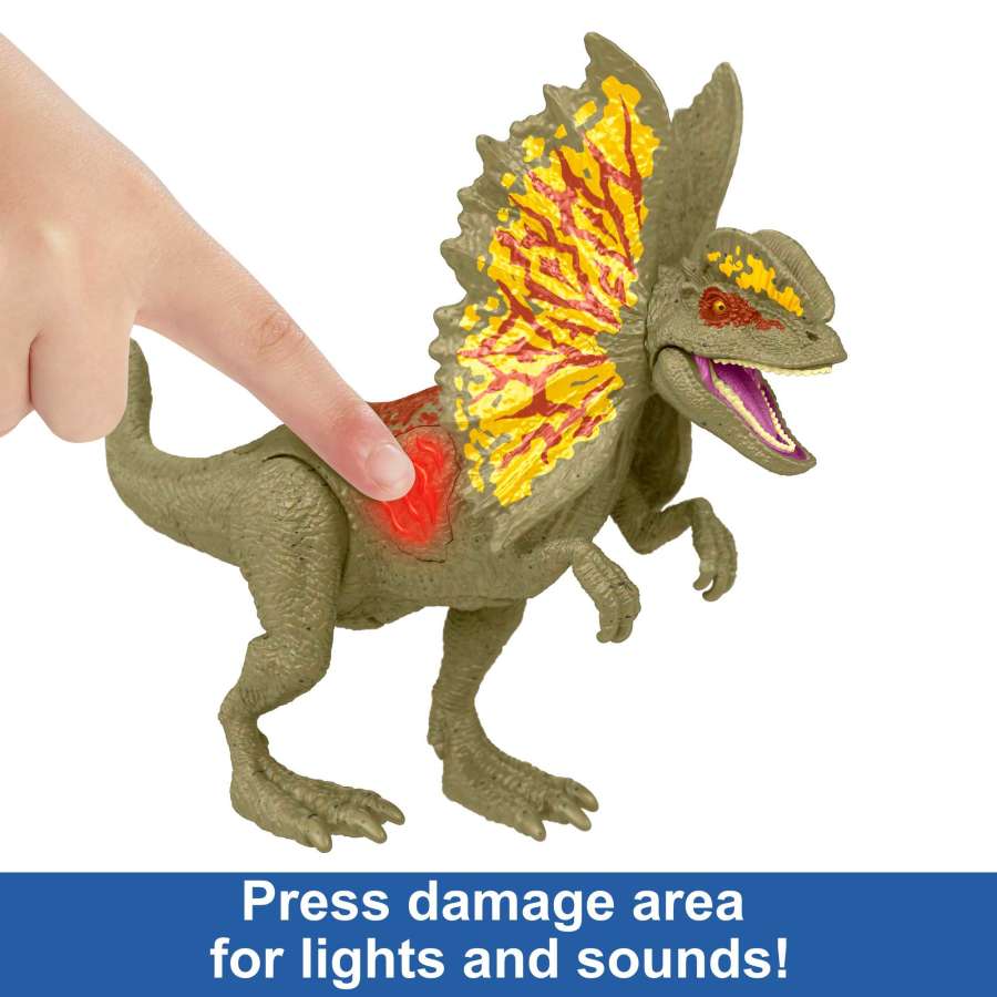 Figura Jurassic World Dilophosaurus con Sonido