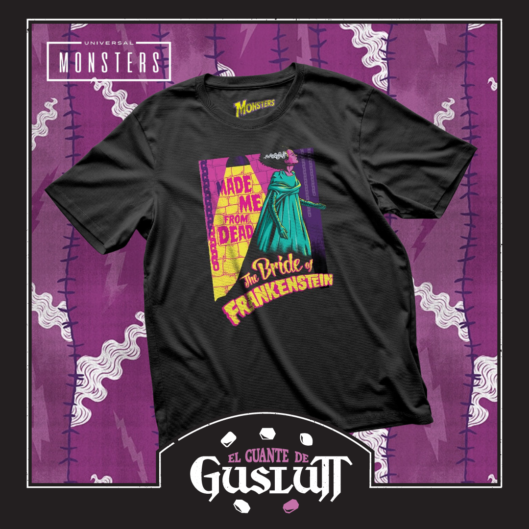 Playera Universal Monsters The Bride of Frankenstein Negra