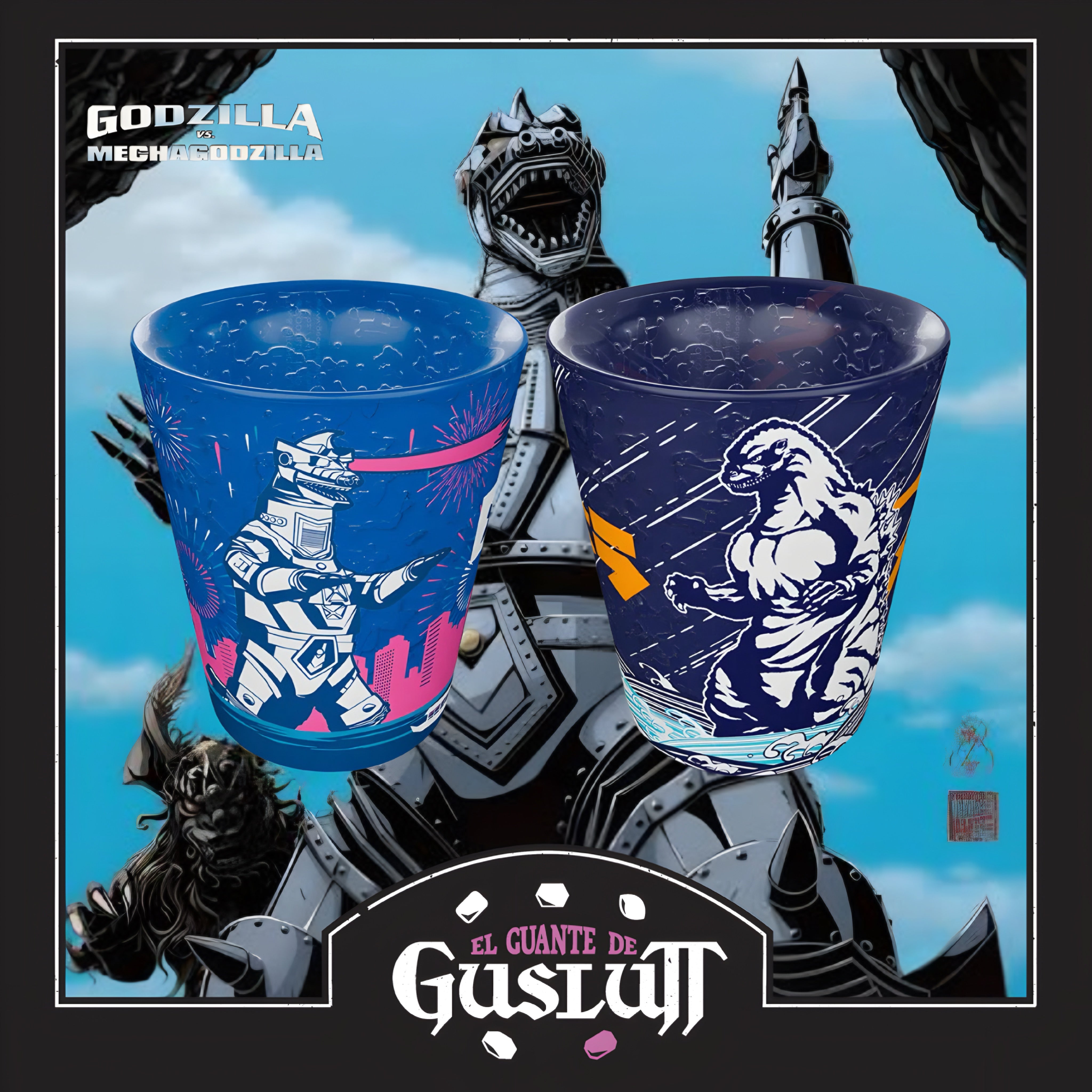 Set de Mini Vasos Godzilla vs Mechagodzilla Edición Especial