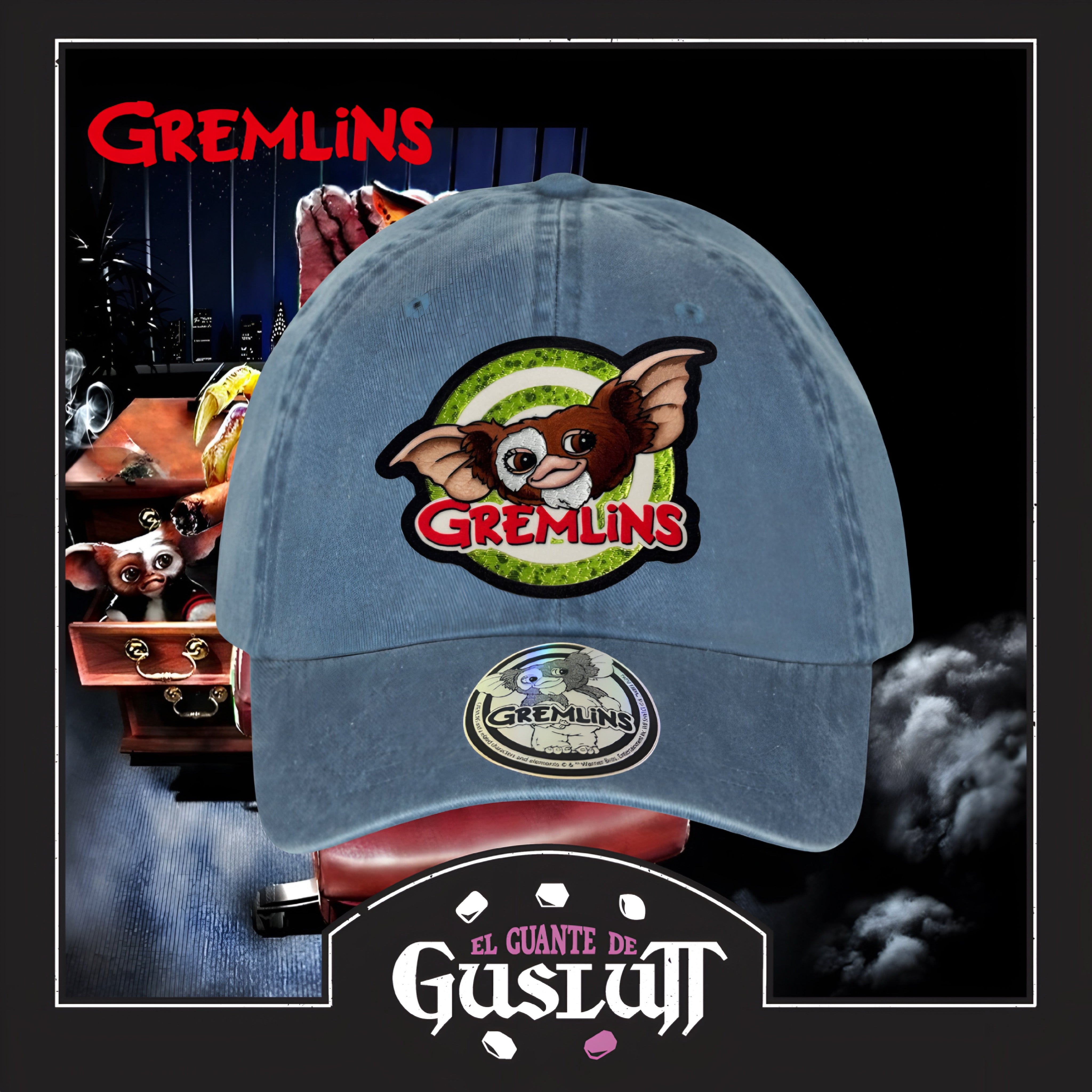 Gorra Gremlins Gizmo The Mogwai Azul Tipo Deslavada