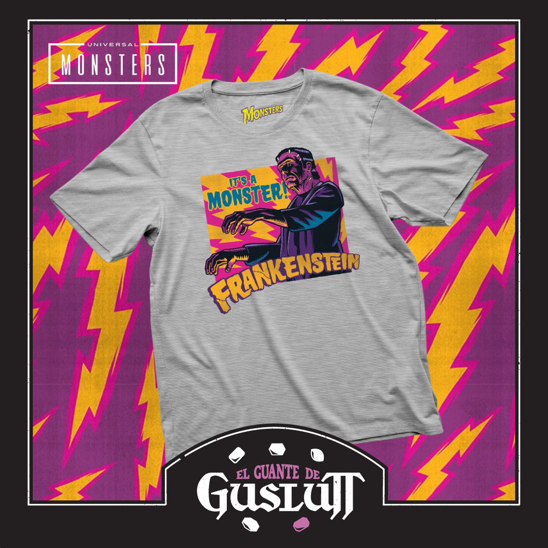 Playera Universal Monsters Frankenstein Gris