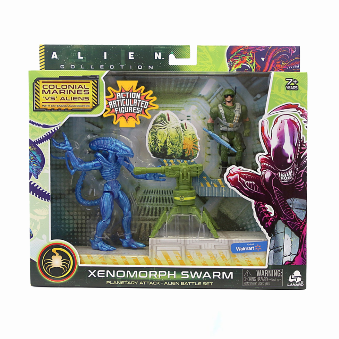 Set de Figuras Aliens Xenomorph Warrior vs Colonial Marine Exclusivo de Walmart