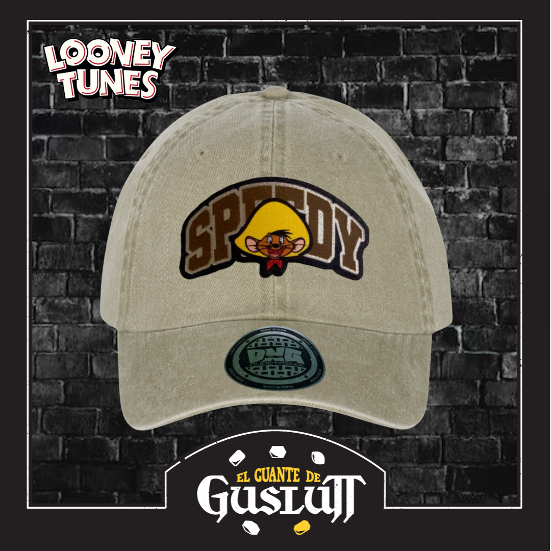 Gorra Looney Tunes Speedy Gonzales Beige Tipo Deslavada