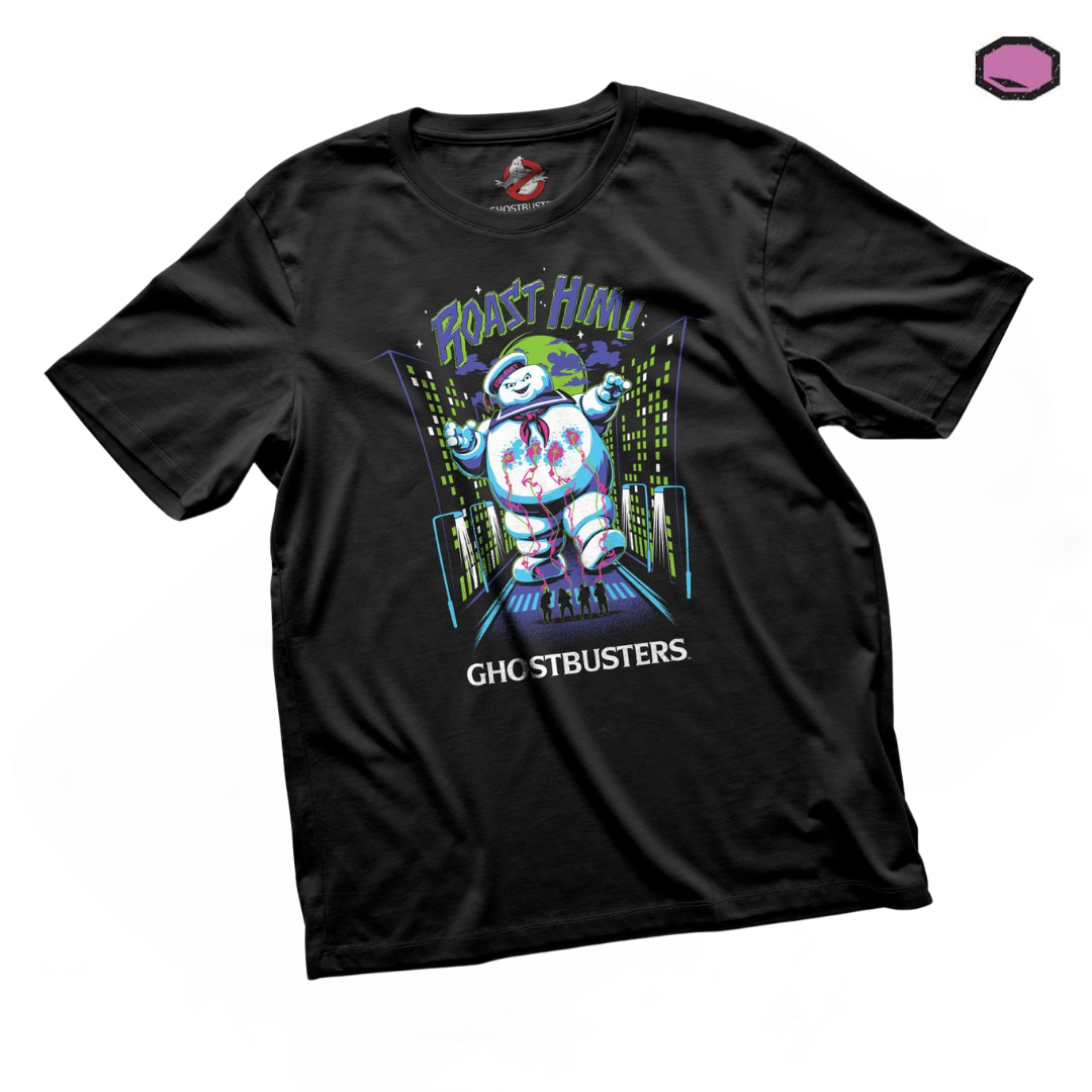 Playera Los Cazafantasmas vs Stay Puft Negra