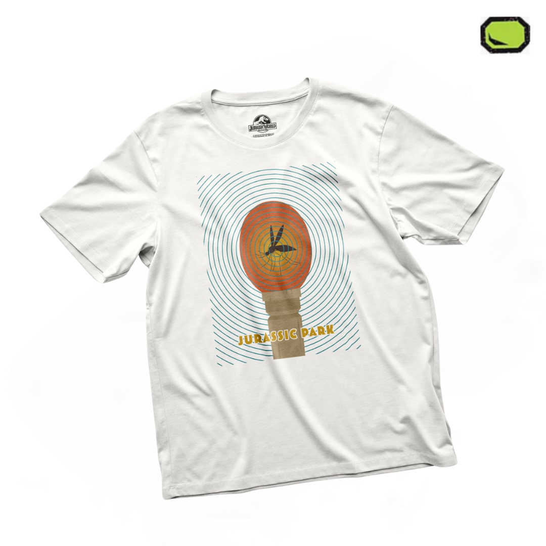 Playera Jurassic Park Mosquito Blanca