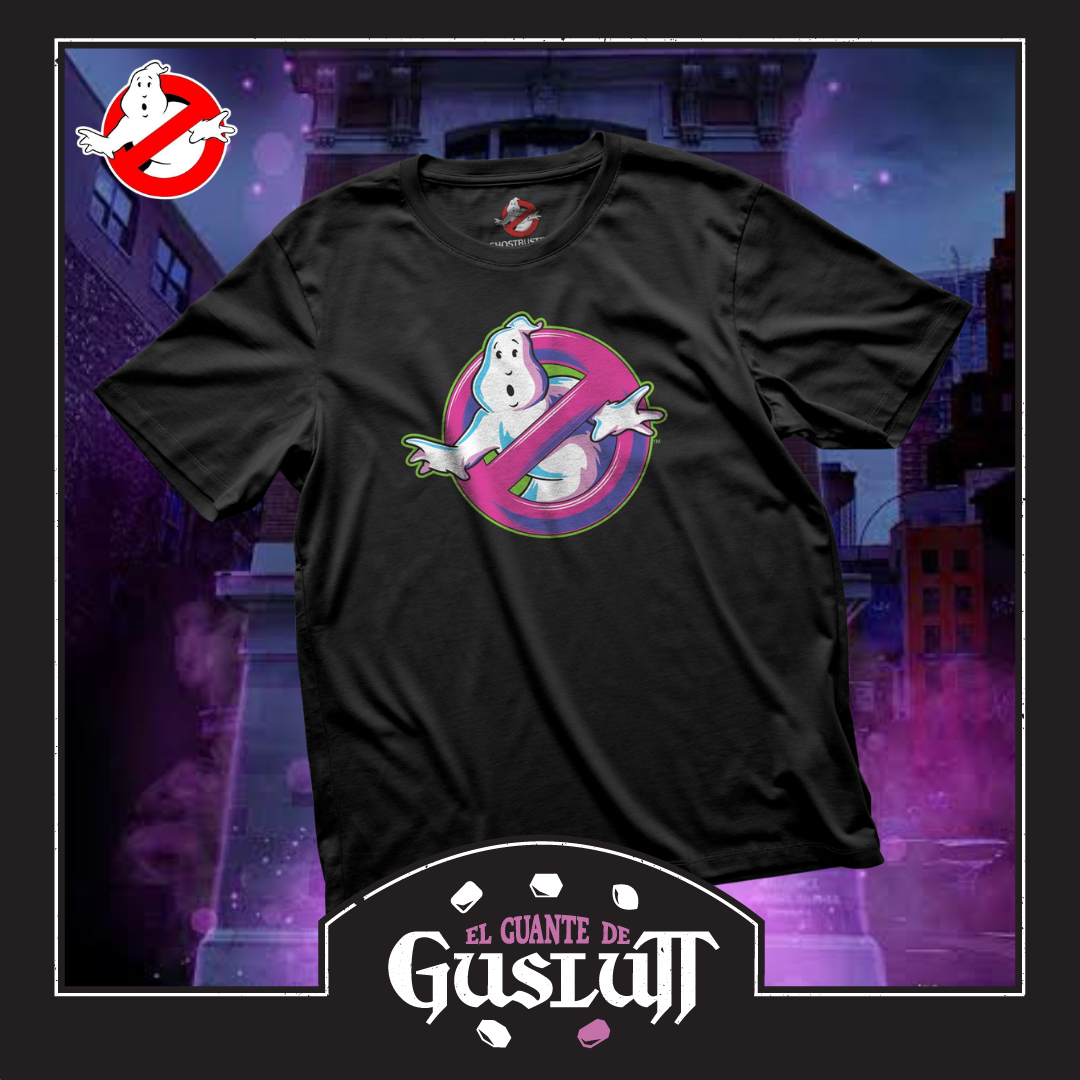 Playera Ghostbusters “Neon Logo” Negra