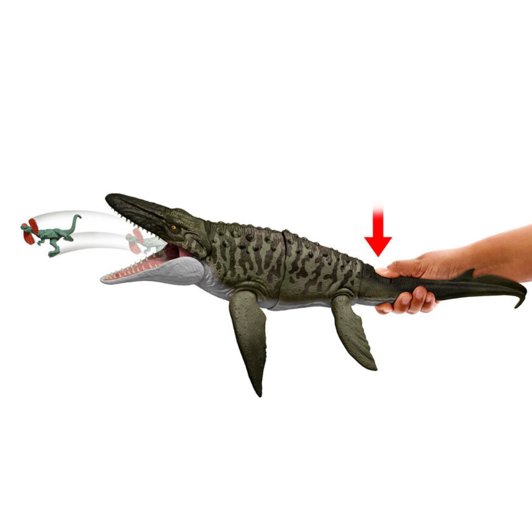 Figura Jurassic World Rebirth Mosasaurus con Acción de Batalla