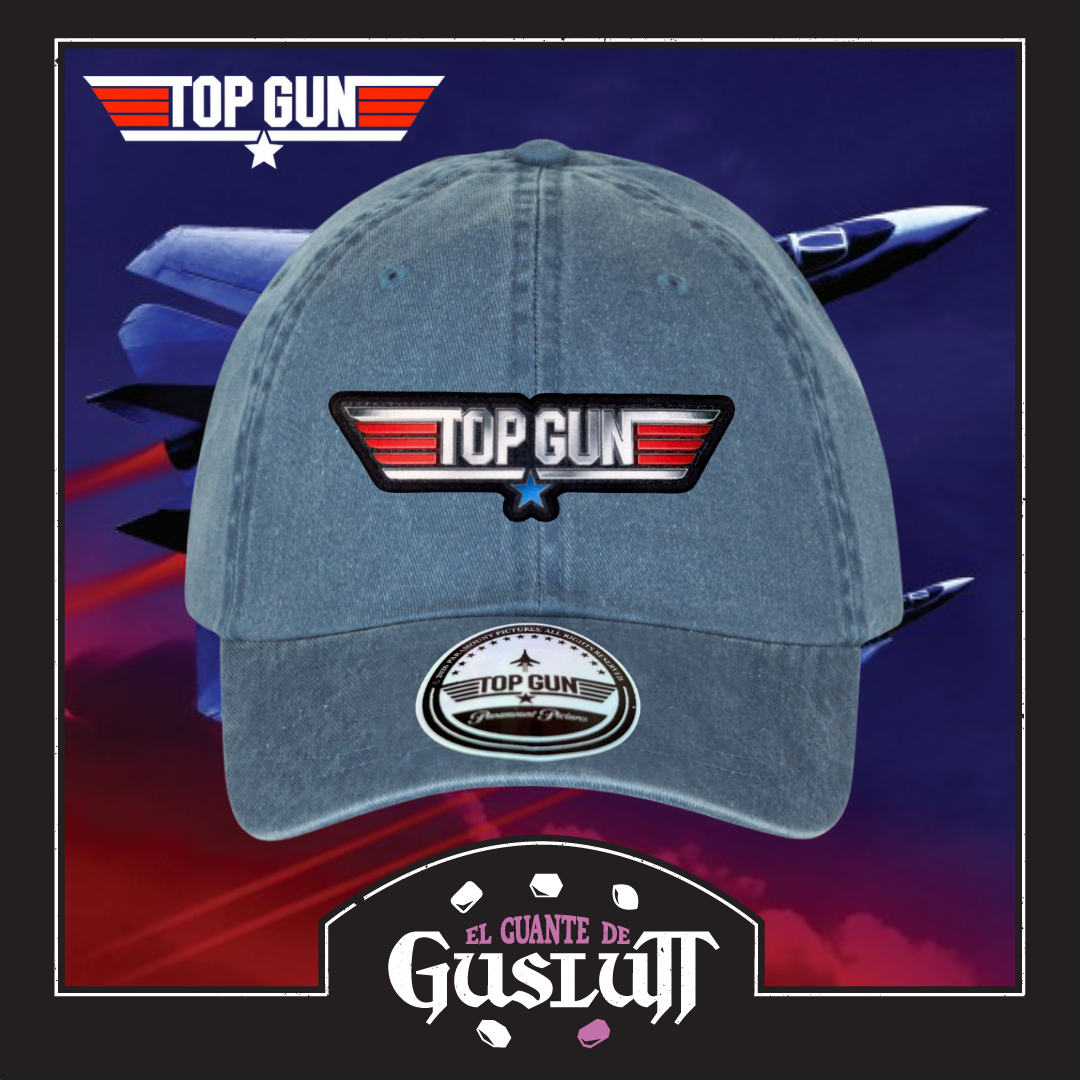 Gorra Top Gun Logo Clásico Azul Tipo Deslavada