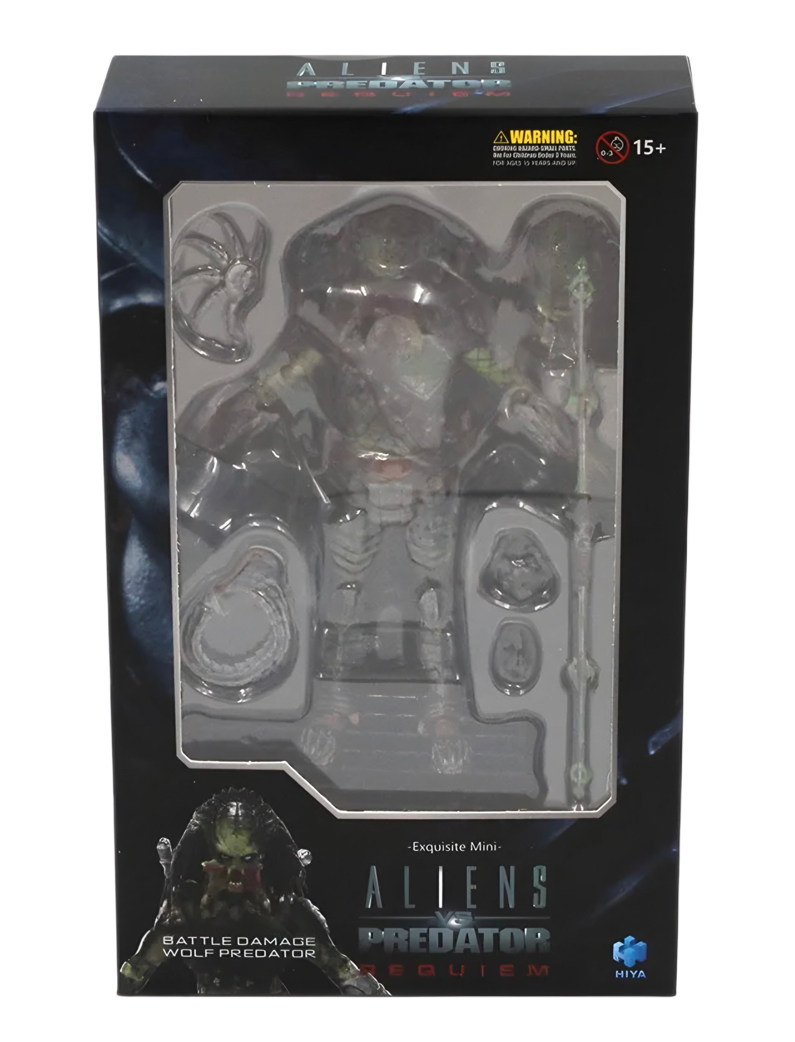 Figura Hiya Toys Aliens vs Predator Requiem Wolf Predator (Battle Damage) PX Previews Exclusive Escala 1/18