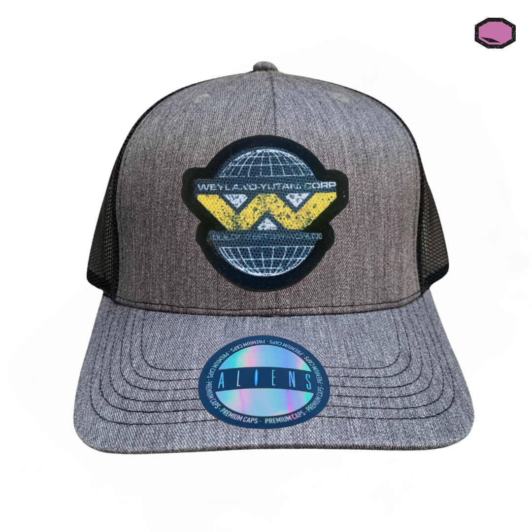 Gorra Aliens Weyland-Yutani Corp Logo Gris/Negra Tipo Trucker Premium