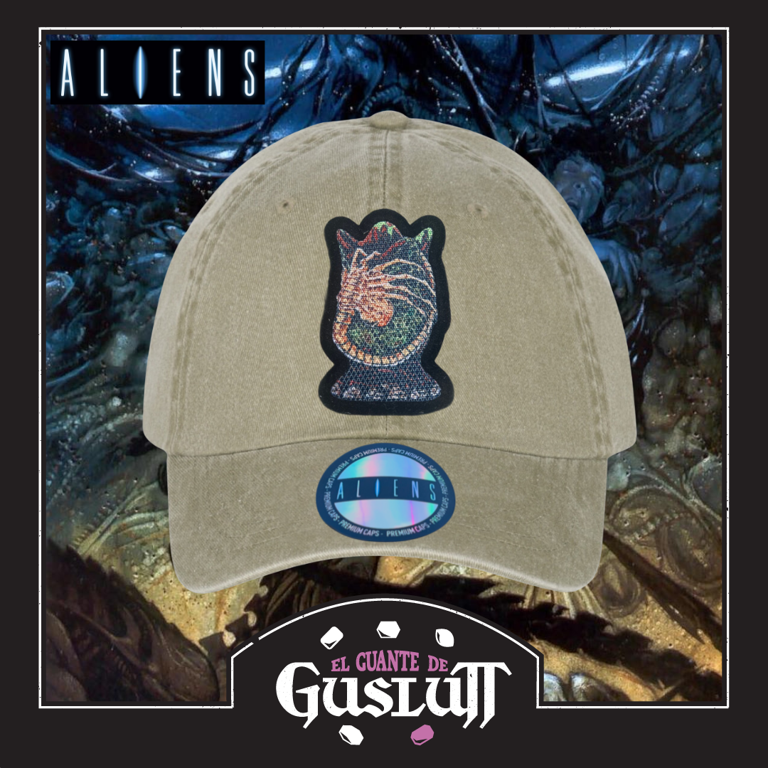 Gorra Aliens Facehugger & Ovomorph Beige Tipo Deslavada