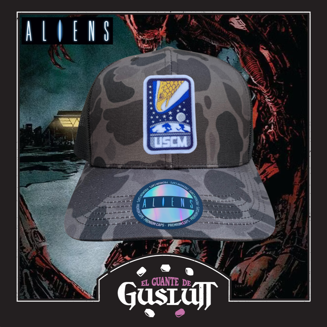 Gorra Aliens USCM Corps Camo Tipo Trucker Premium