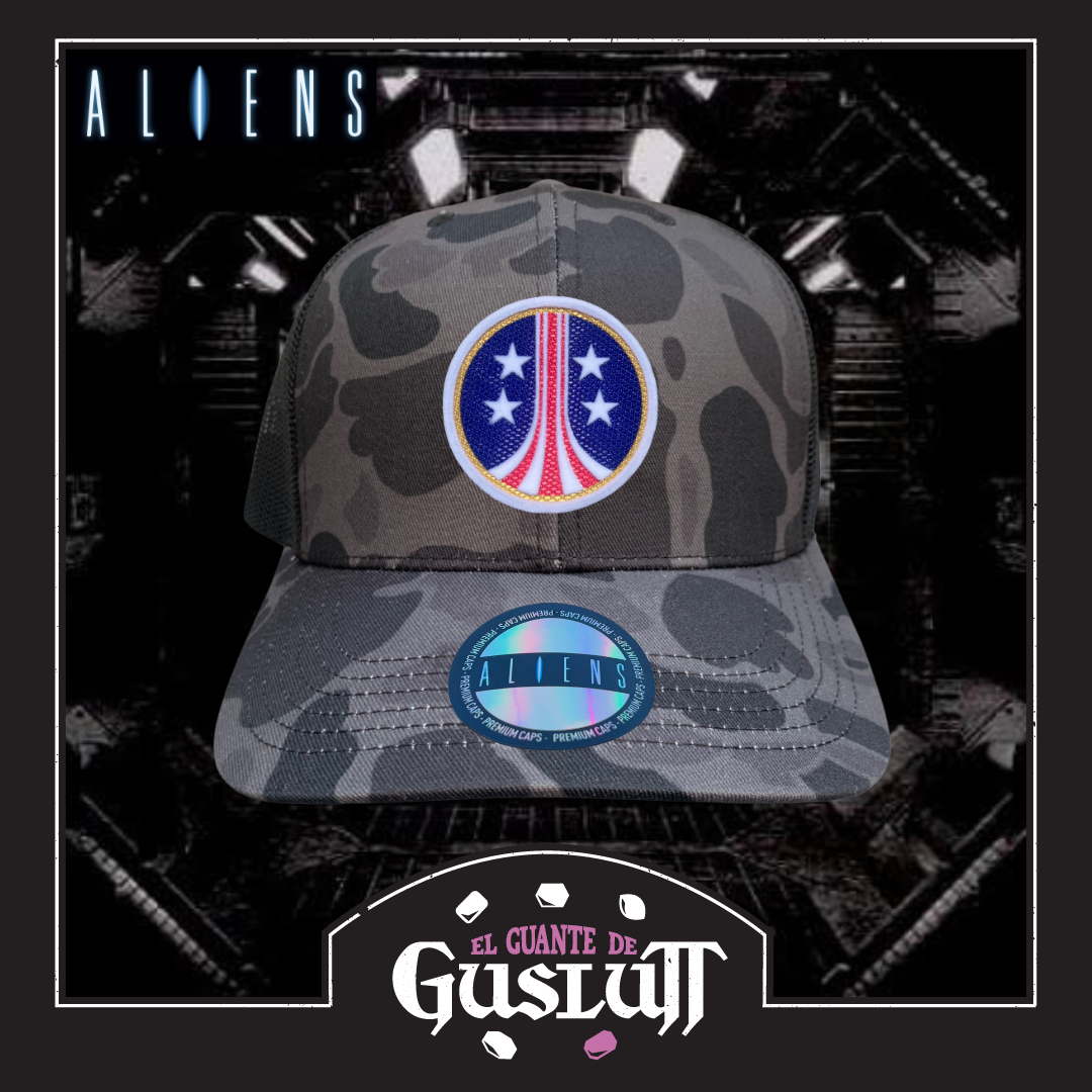 Gorra Aliens USCM Logo Camo Tipo Trucker Premium