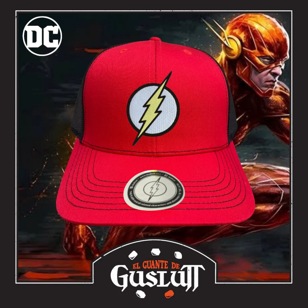 Gorra DC Comics “Flash Classic Logo” Roja-Negra Premium Trucker