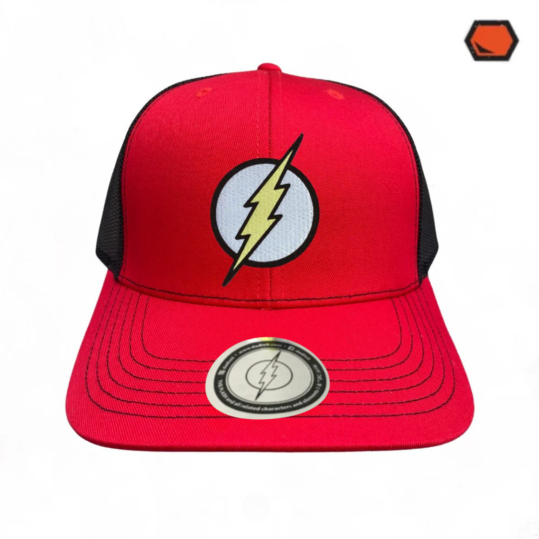 Gorra DC Comics “Flash Classic Logo” Roja-Negra Premium Trucker