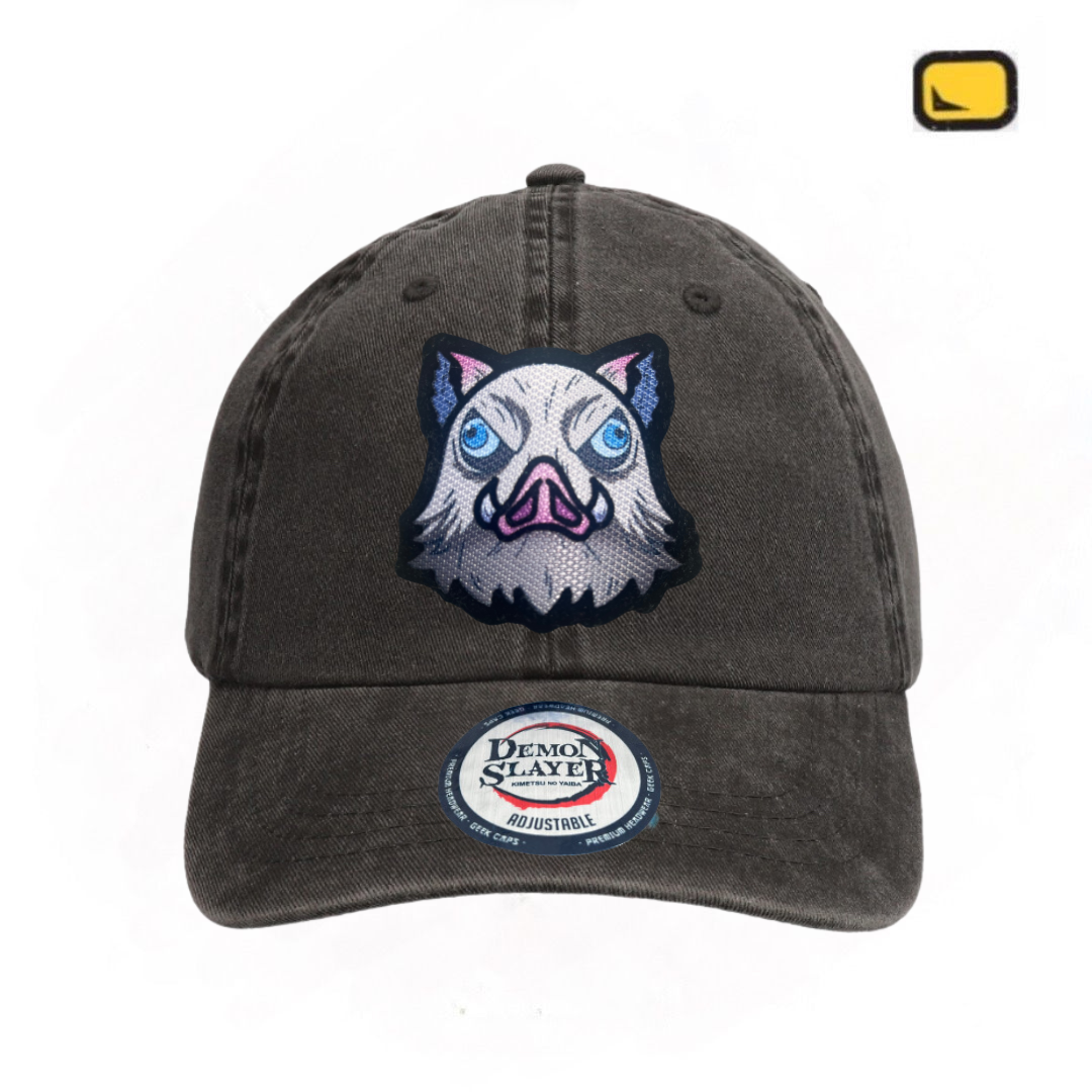 Gorra Demon Slayer: Kimetsu No Yaiba El Rey de la Montana Gris Tipo Deslavada