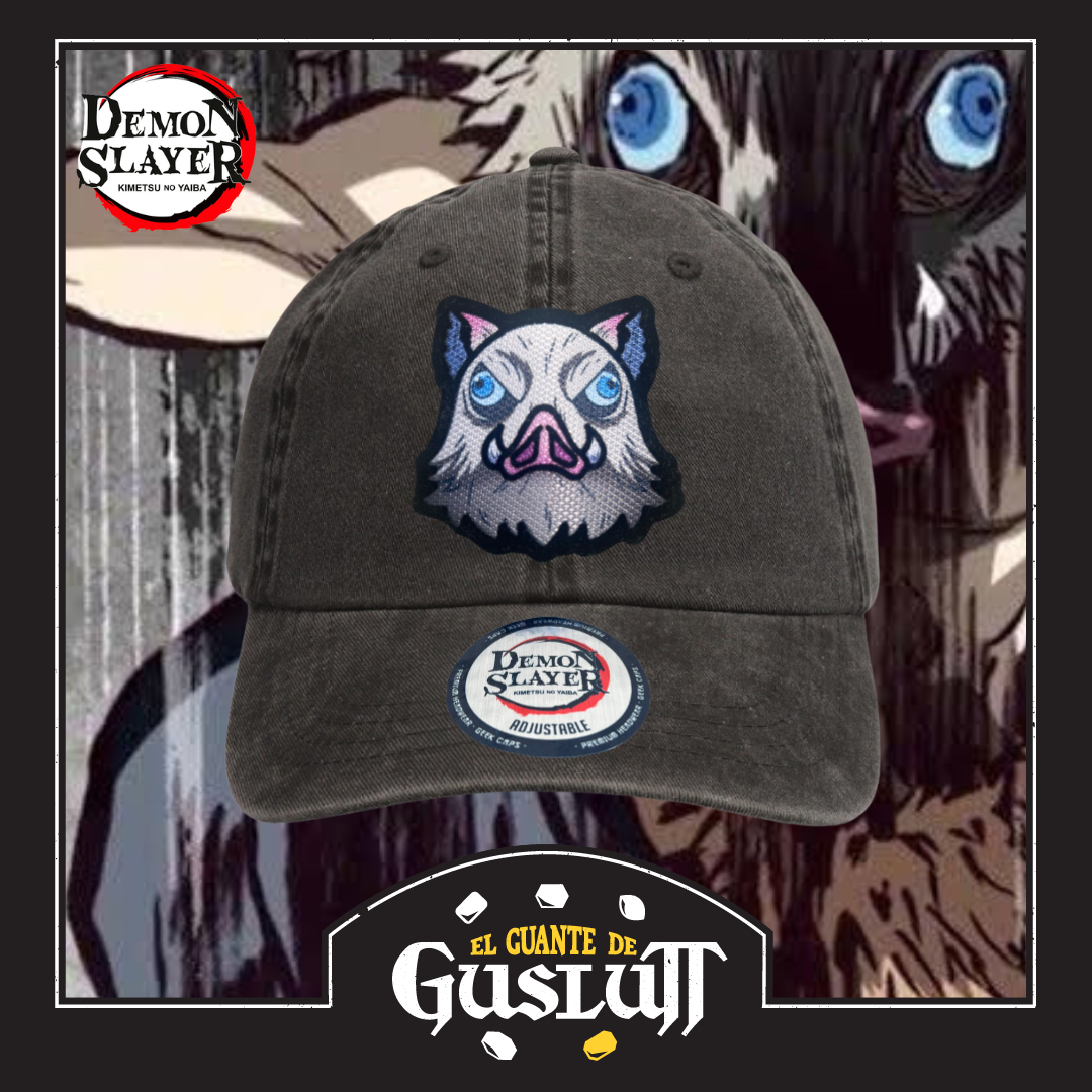 Gorra Demon Slayer: Kimetsu No Yaiba El Rey de la Montana Gris Tipo Deslavada