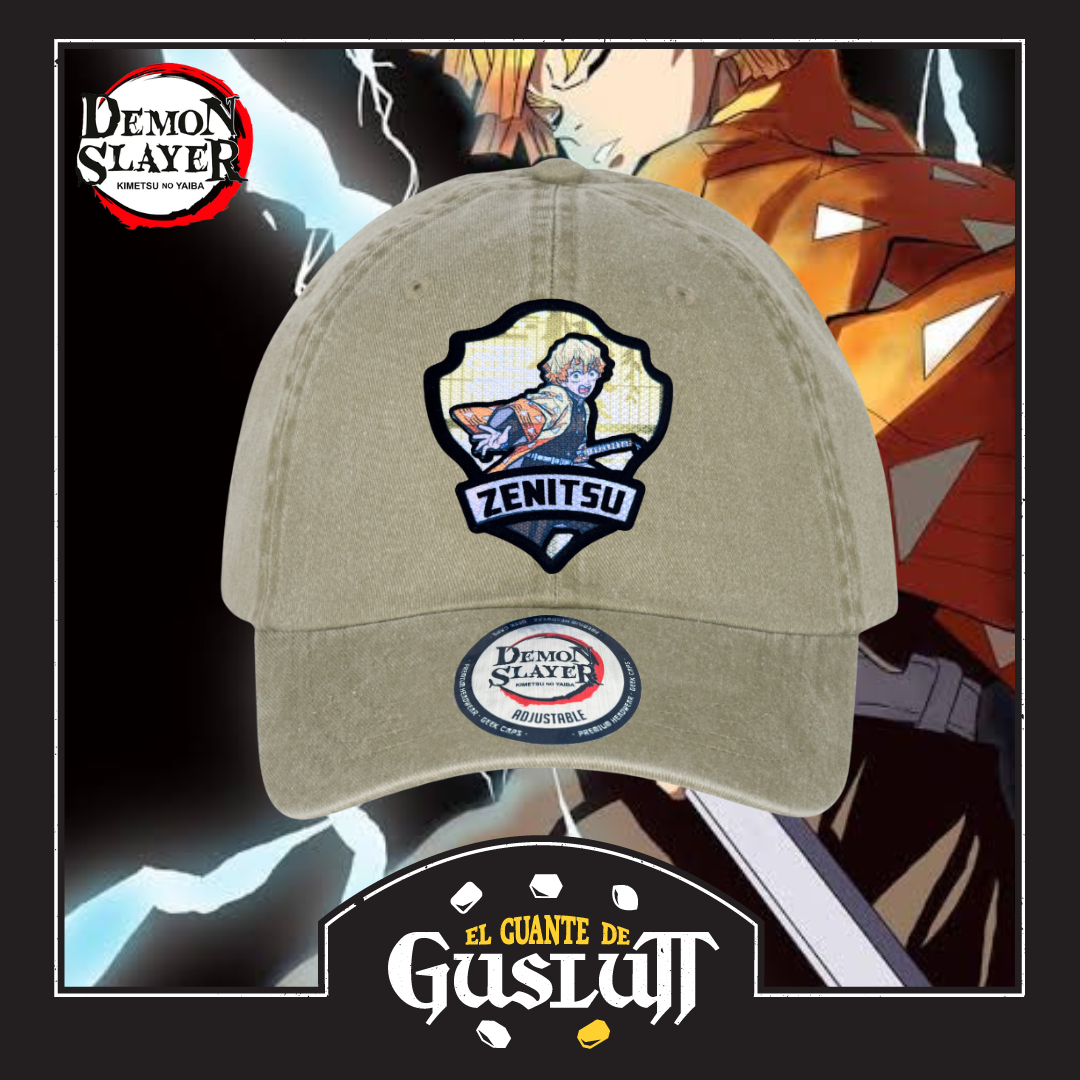 Gorra Demon Slayer: Kimetsu No Yaiba Zenitsu Agatsuma Beige Tipo Deslavada