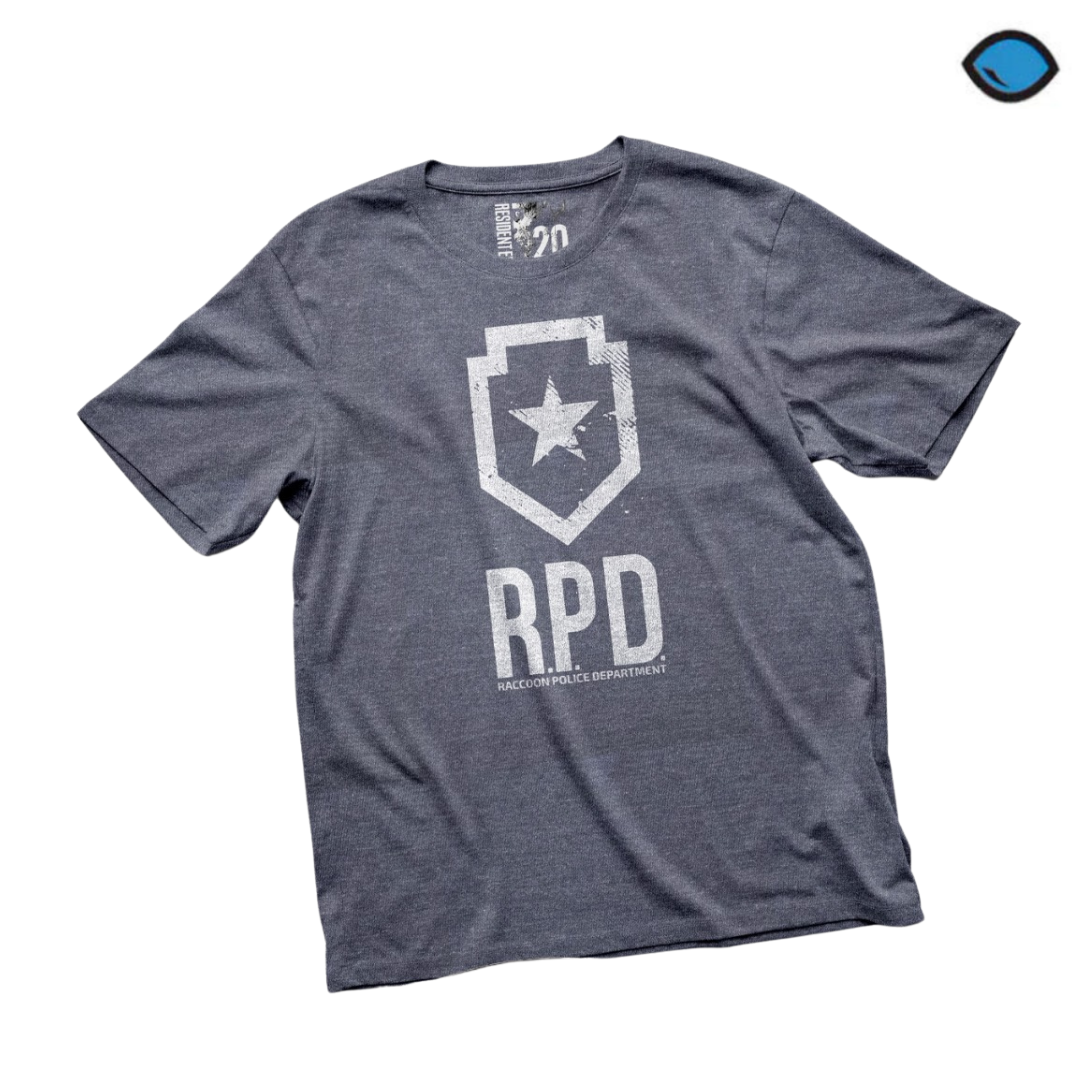 Playera Resident Evil R.P.D. Logo Azul Navy