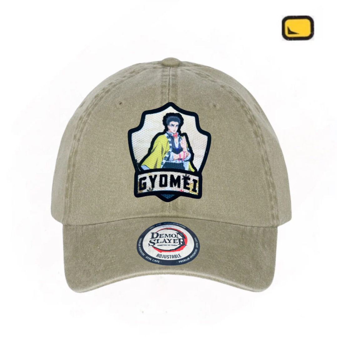 Gorra Demon Slayer: Kimetsu No Yaiba Pilar de la Roca Gyomei Himejima Beige Tipo Deslavada