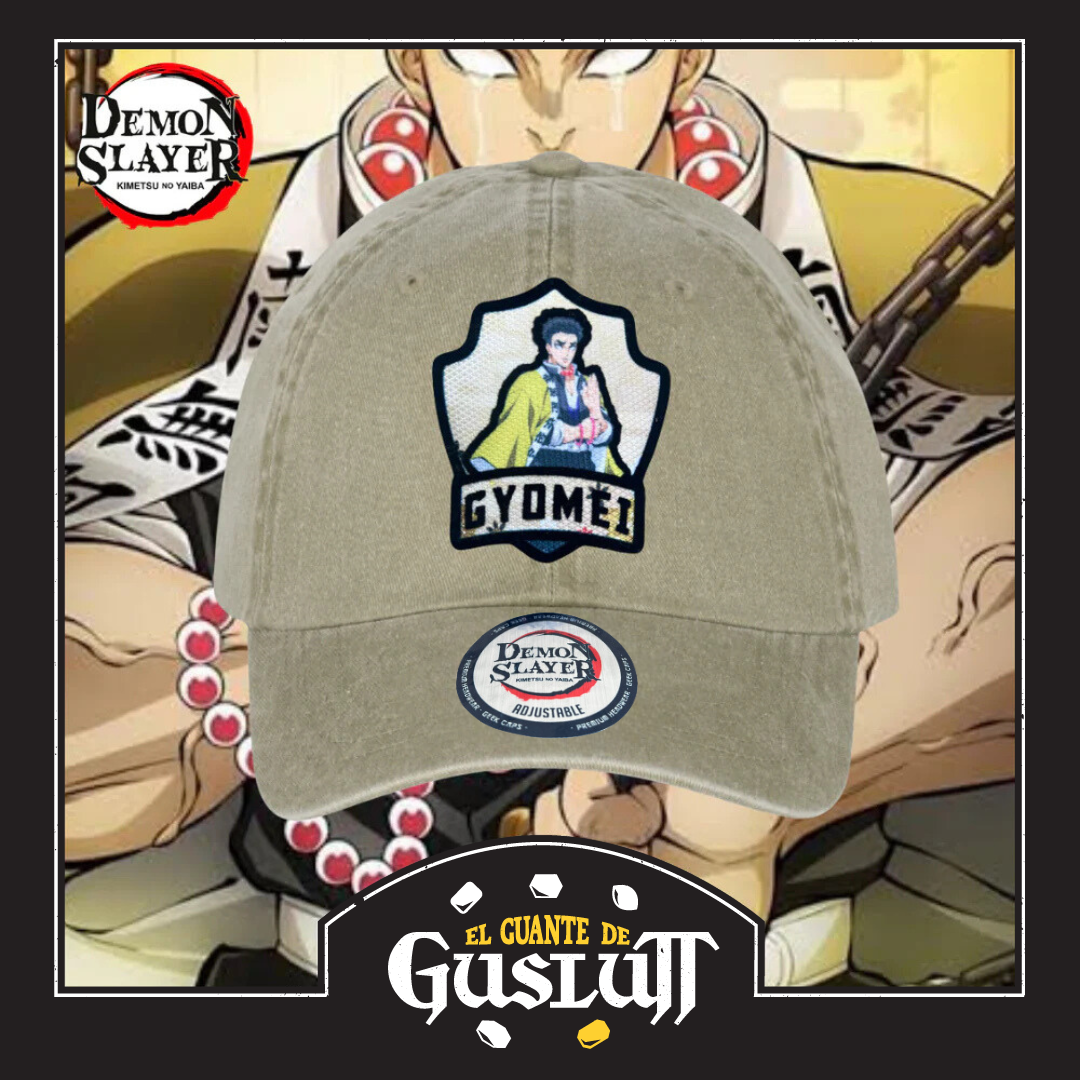 Gorra Demon Slayer: Kimetsu No Yaiba Pilar de la Roca Gyomei Himejima Beige Tipo Deslavada