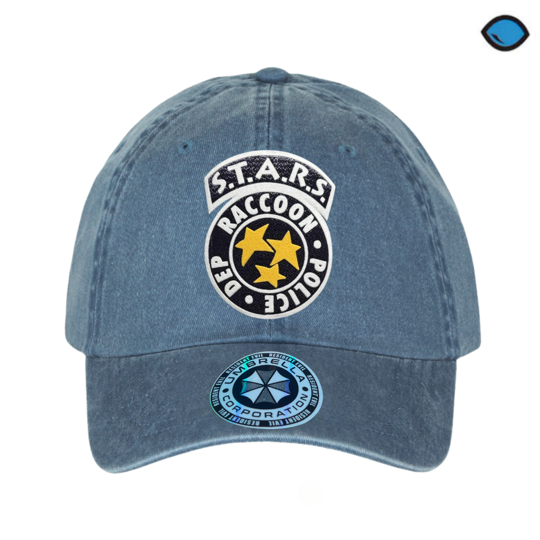 Gorra Resident Evil S.T.A.R.S. Logo Azul Tipo Deslavada