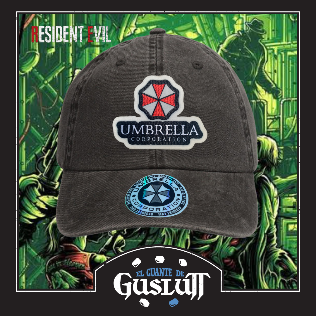 Gorra Resident Evil Umbrella Corporation Gris Tipo Deslavada
