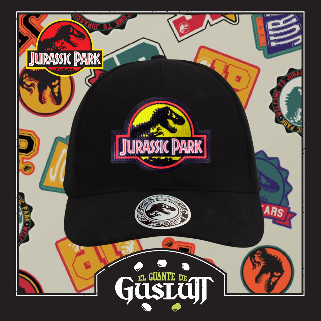 Gorra Jurassic Park Logo Clásico Amarillo Negra