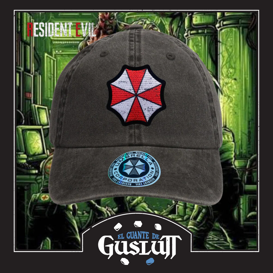 Gorra Resident Evil Umbrella Logo Gris Tipo Deslavada