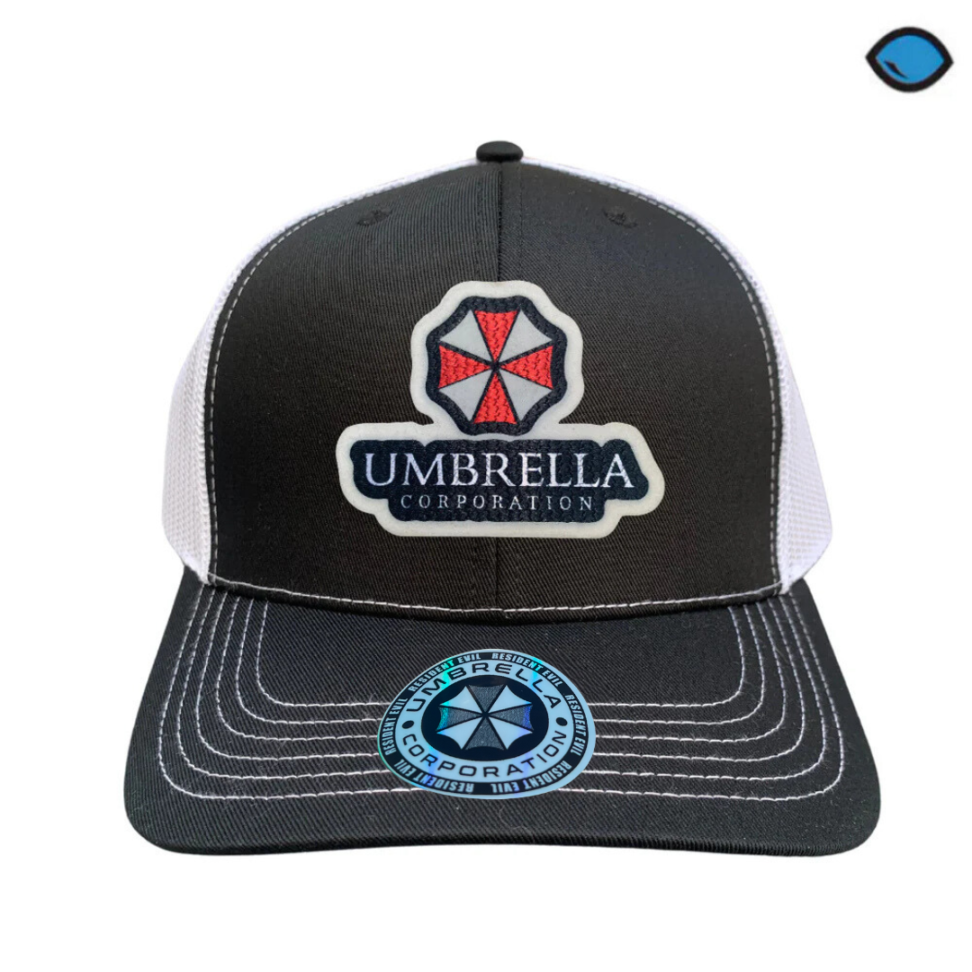 Gorra Resident Evil Umbrella Corporation Negra/Blanca Tipo Trucker Premium