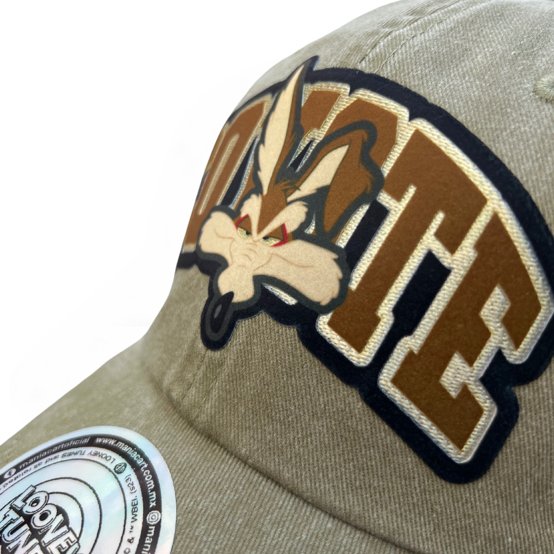 Gorra Looney Tunes Wile E. Coyote Beige Tipo Deslavada