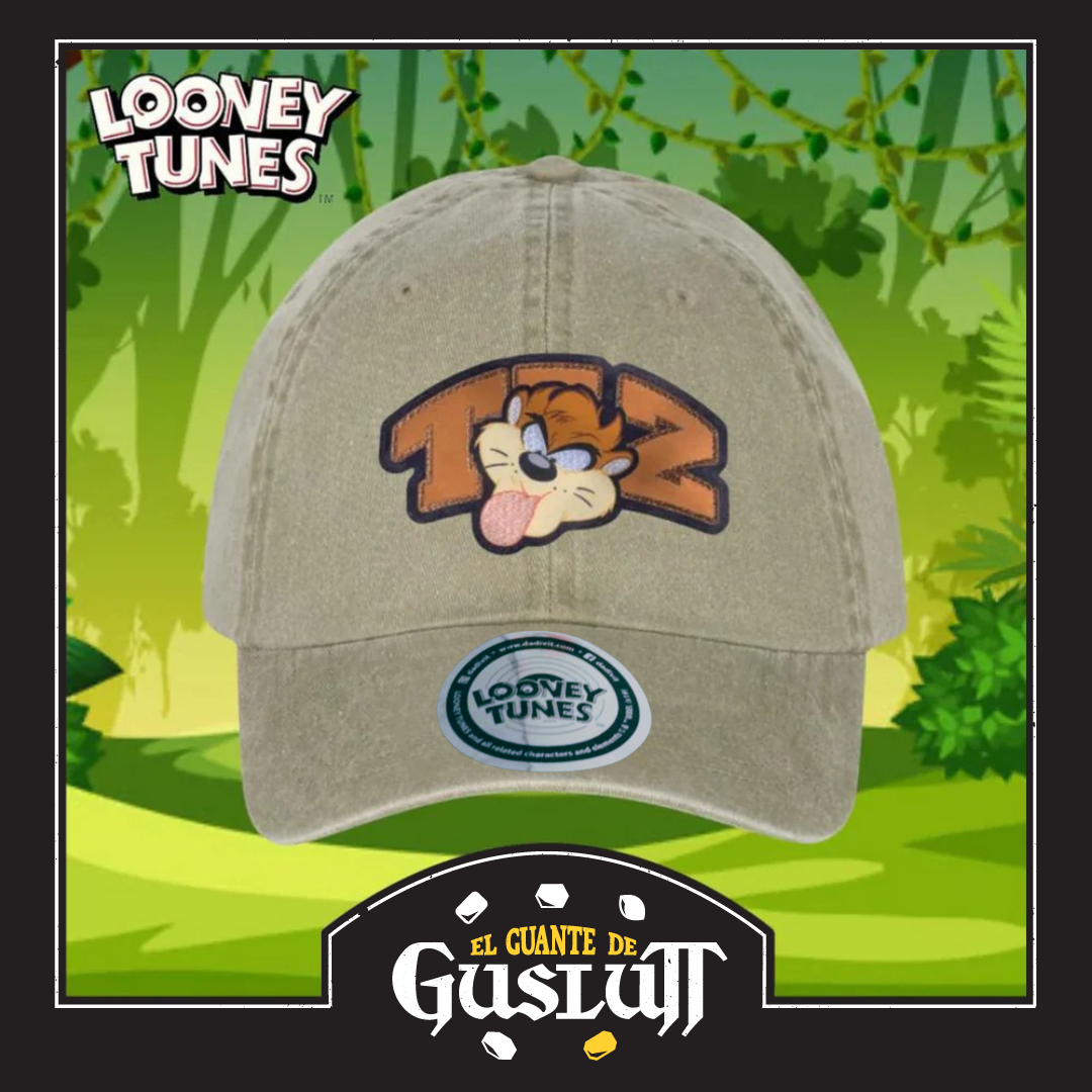 Gorra Looney Tunes Taz Beige Tipo Deslavada