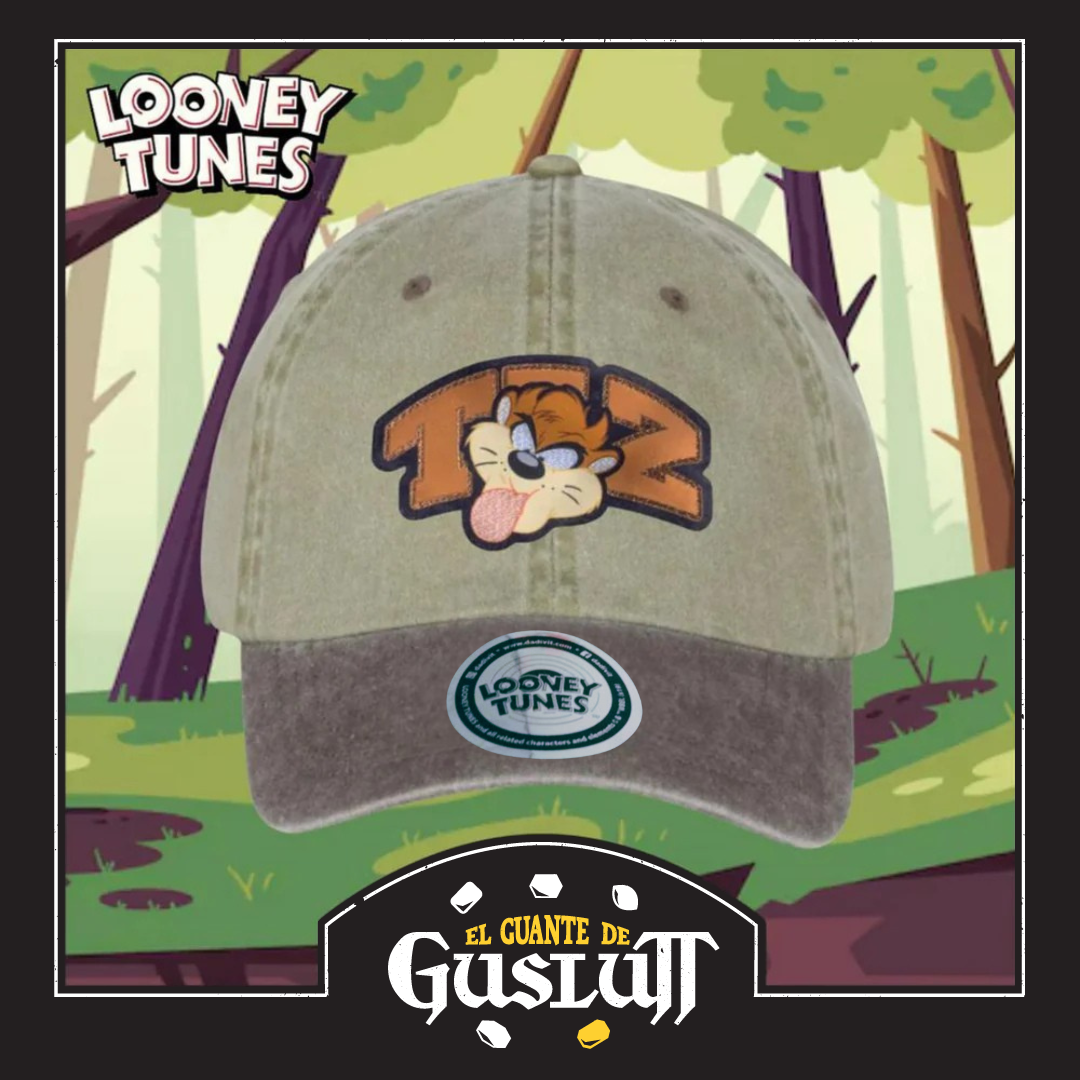 Gorra Looney Tunes Taz Beige/Café Tipo Deslavada