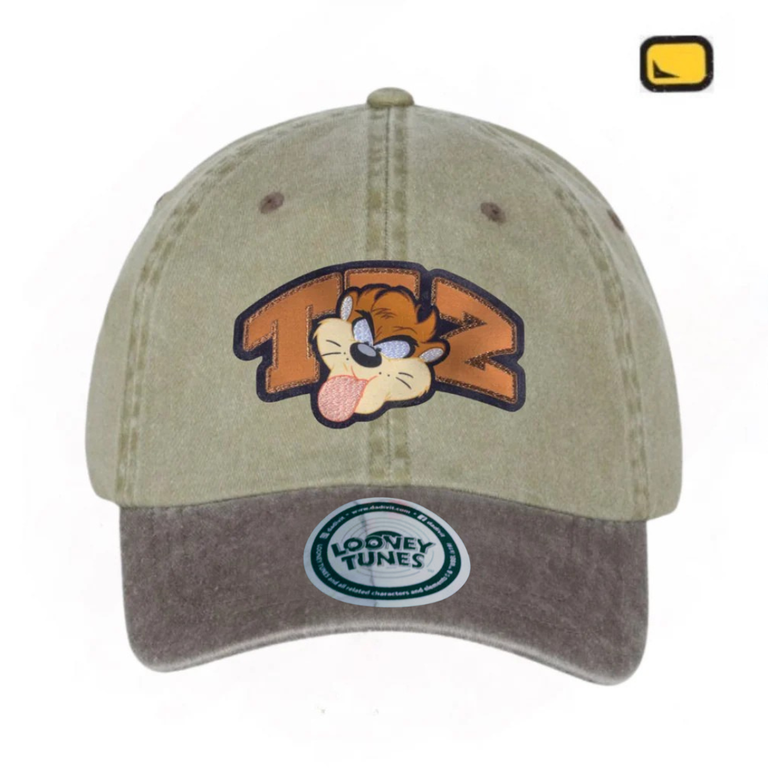 Gorra Looney Tunes Taz Beige/Café Tipo Deslavada