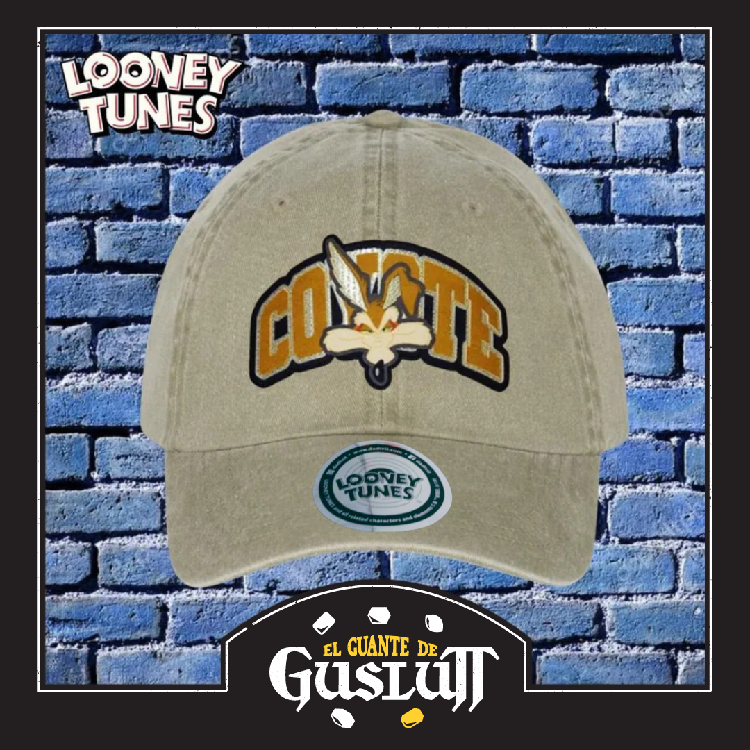 Gorra Looney Tunes Wile E. Coyote Beige Tipo Deslavada