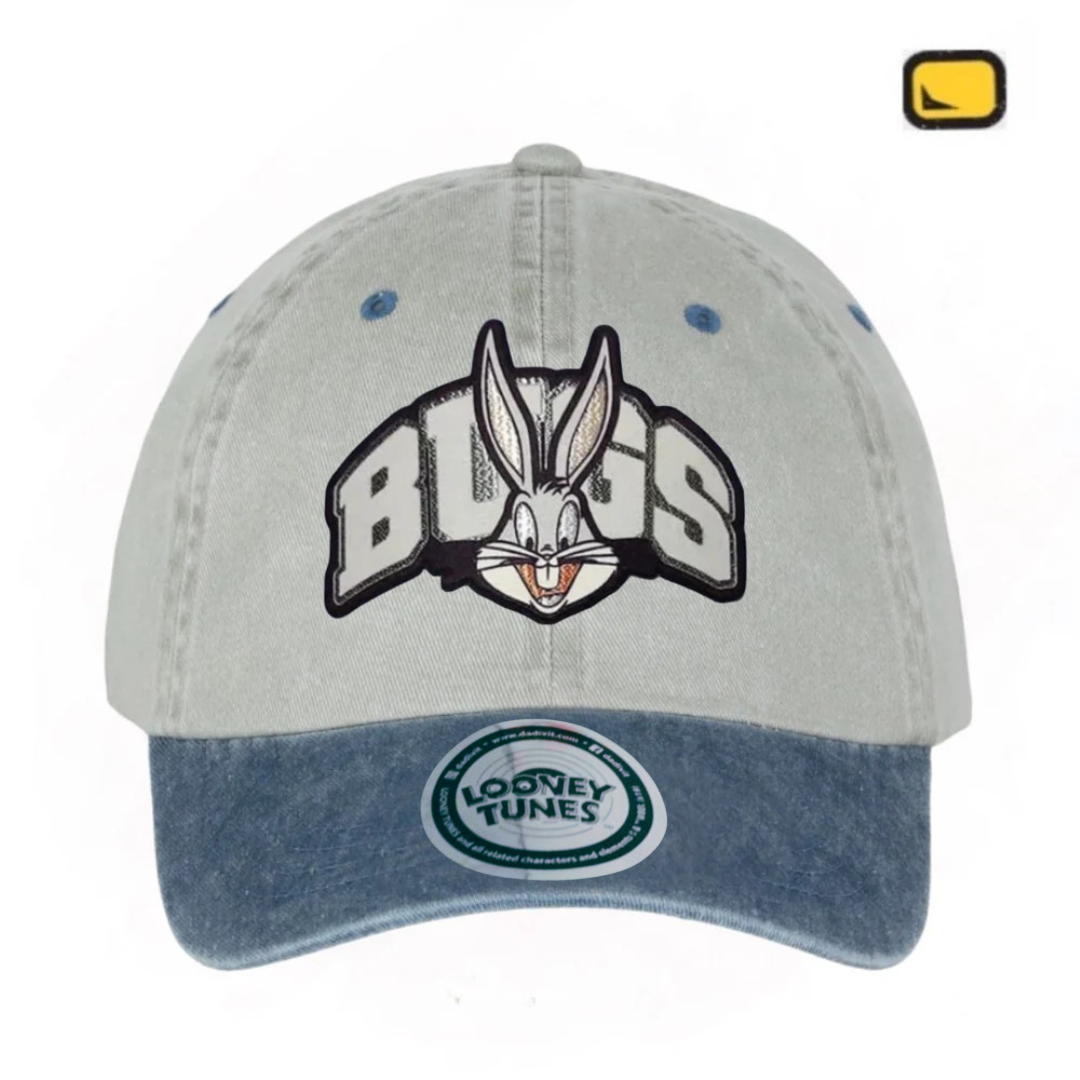 Gorra Looney Tunes Bugs Bunny Beige/Azul Tipo Deslavada