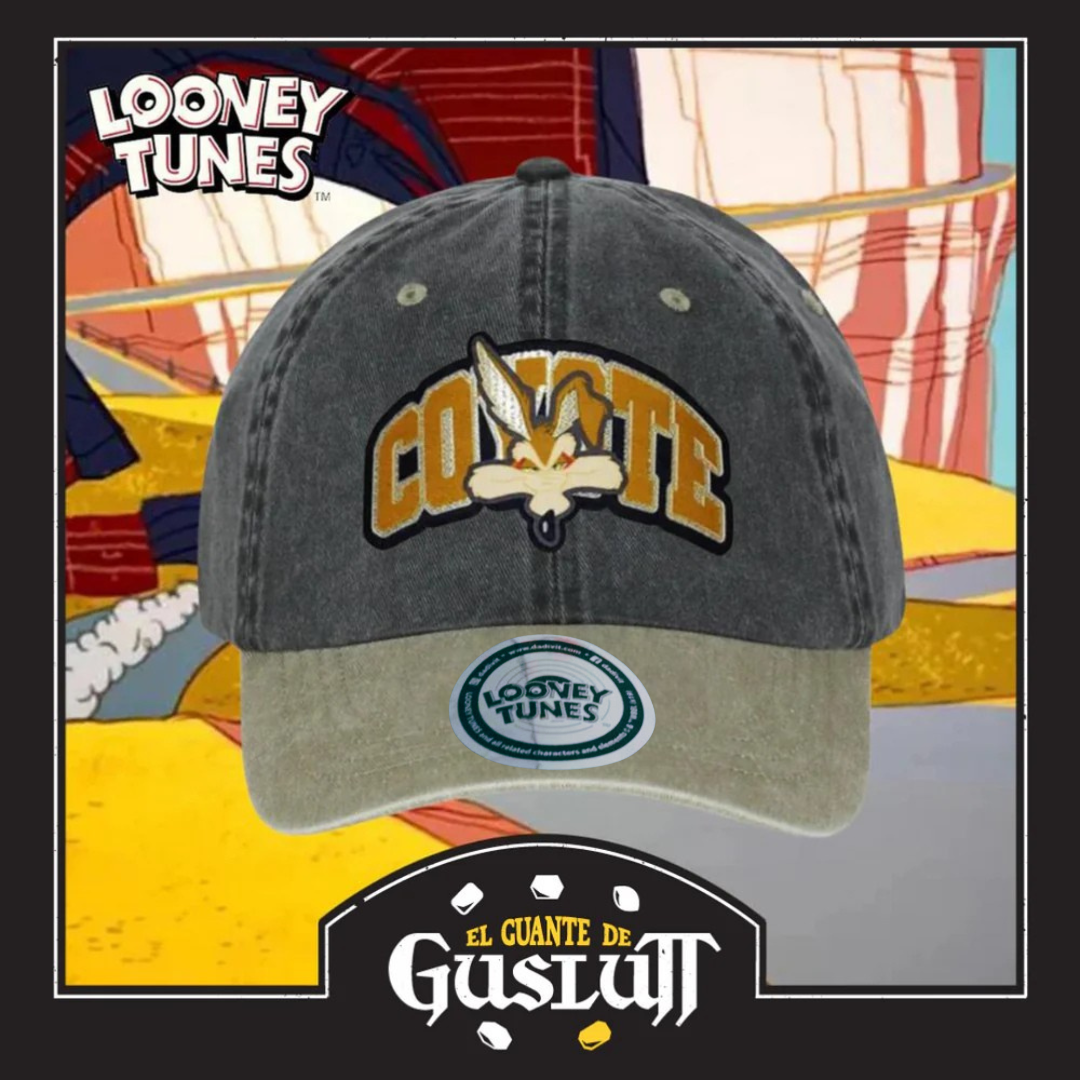 Gorra Looney Tunes Wile E. Coyote Gris/Beige Tipo Deslavada