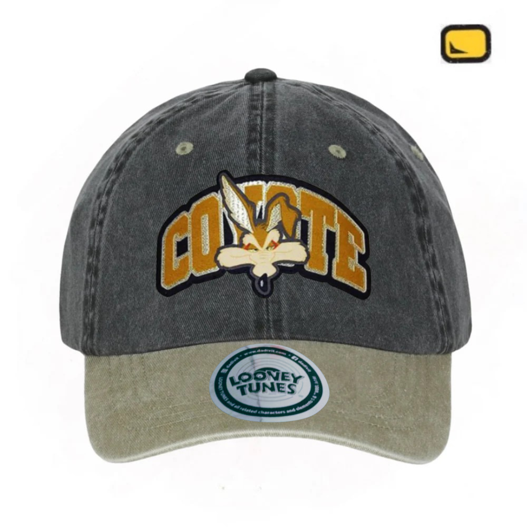 Gorra Looney Tunes Wile E. Coyote Gris/Beige Tipo Deslavada
