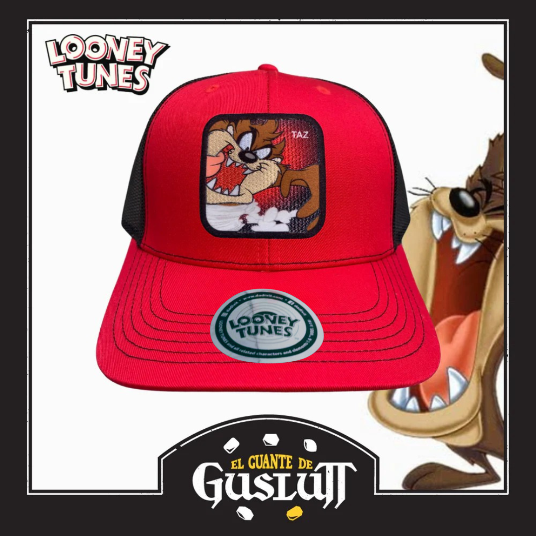 Gorra Looney Tunes “Taz” Roja-Negra Premium Trucker