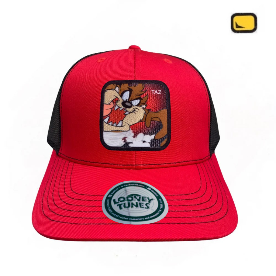 Gorra Looney Tunes “Taz” Roja-Negra Premium Trucker