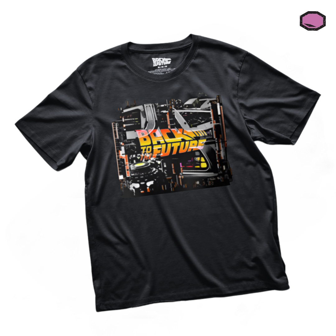 Playera Back to the Future Viaje en el Tiempo Negra