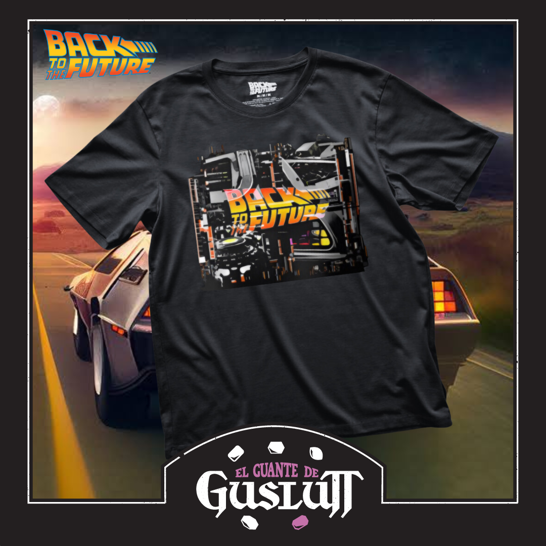Playera Back to the Future Viaje en el Tiempo Negra