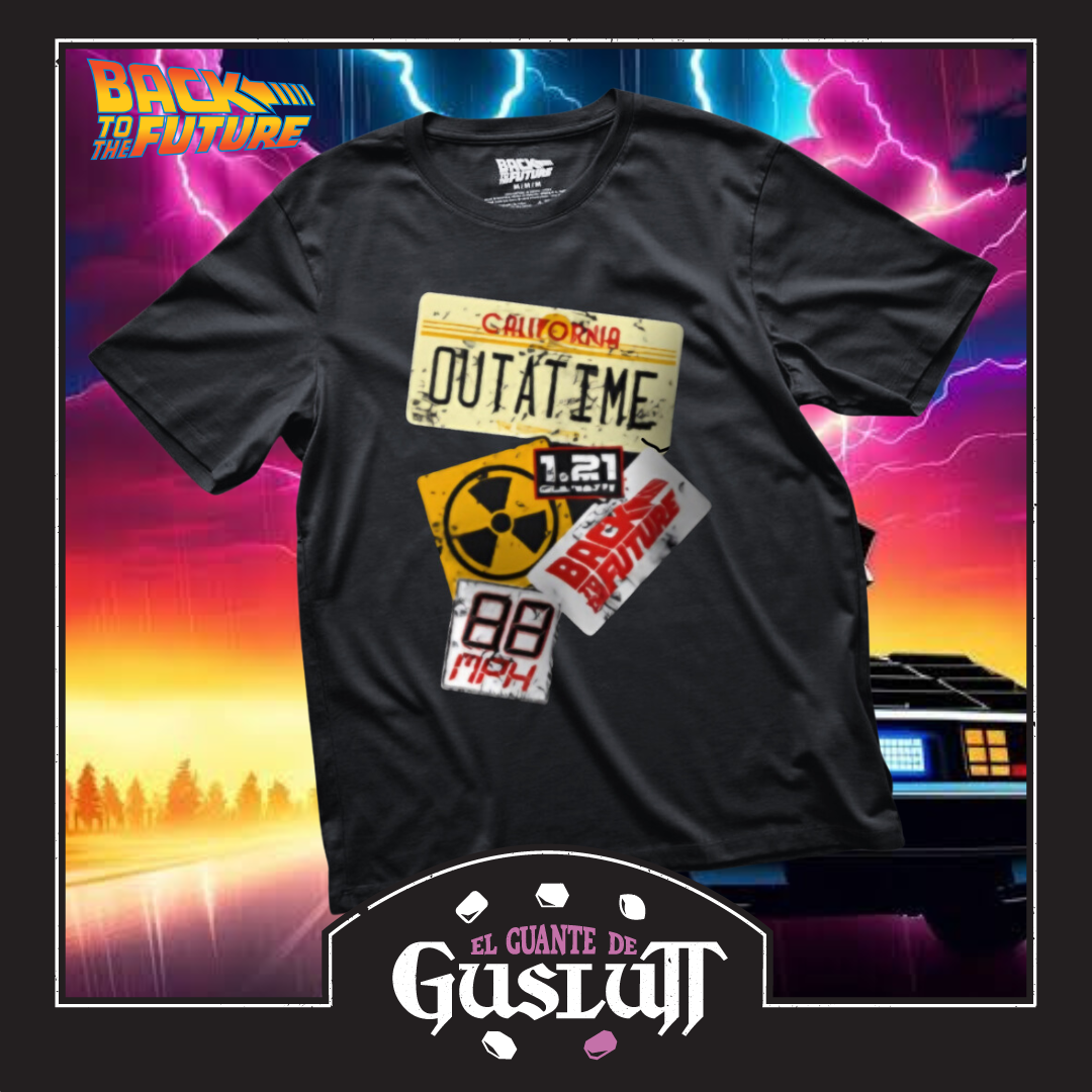 Playera Back to the Future Placa Outatime Negra