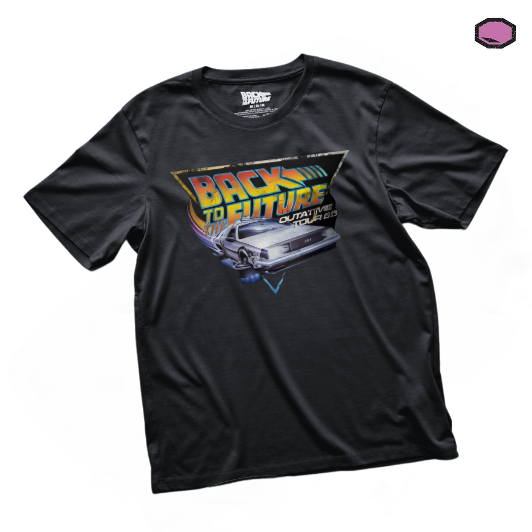 Playera Back to the Future Outatime Tour 85 Negra