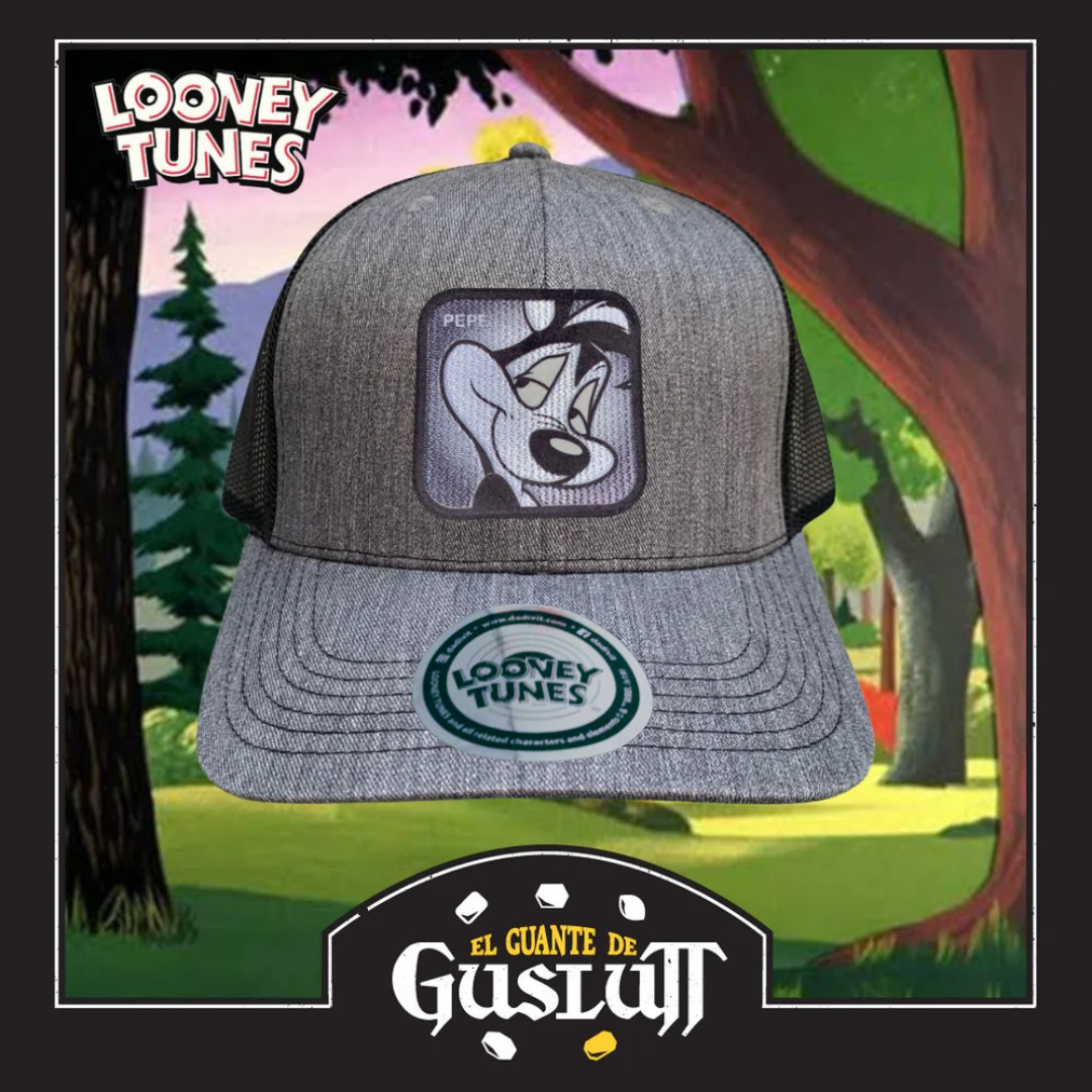 Gorra Looney Tunes “Pepe Le Pew” Gris-Negra Premium Trucker