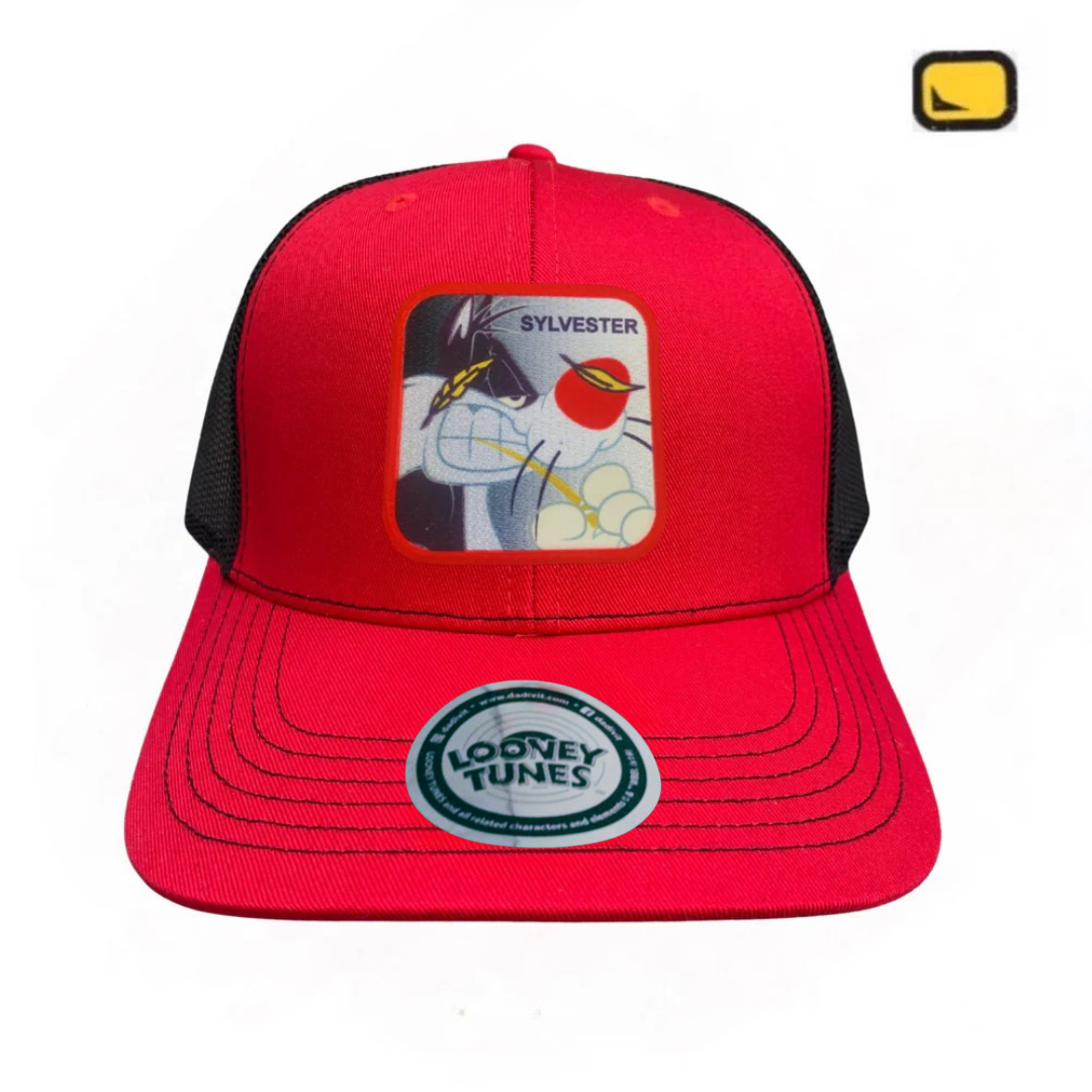 Gorra Looney Tunes “Sylvester Cat” Roja-Negra Premium Trucker